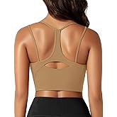 XUNYU Sports Bras for Women High Support Workout Tops Built in Bra Athletic Tank Top Padded Longline Yoga Bra High Impact