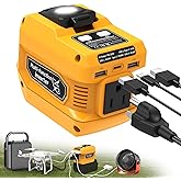 220W Power Inverter for Dewalt 20V Battery, DC 20V to AC 110V Battery Inverter, Portable Power Station Generator with 1 AC Ou