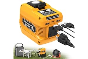 220W Power Inverter for Dewalt 20V Battery, DC 20V to AC 110V Battery Inverter, Portable Power Station Generator with 1 AC Ou