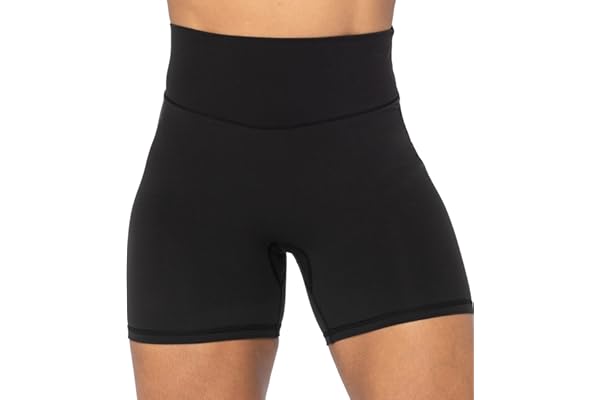 Sunzel No Front Seam High Waist Biker Shorts for Women, Squat Proof Yoga Workout Gym Bike Shorts