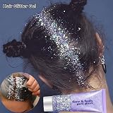 Go Ho Silver Face Hair Glitter Gel 52g Holographic Chunky Sequins Festival view 3