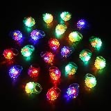 Novelty Place [Party Stars] Flashing LED Bumpy Jelly Ring Light-Up Toys (24 Pack)