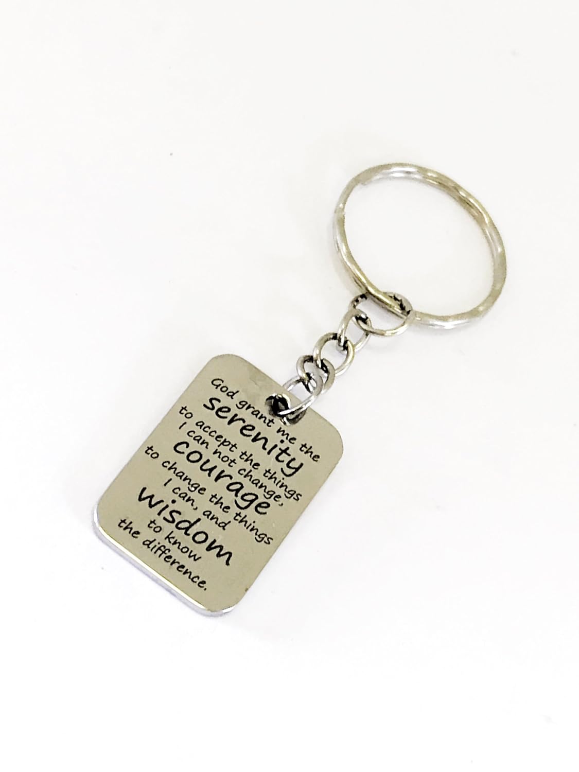 Serenity Prayer Keychain, Christian Keychain, God Grant Me