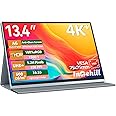 Intehill Portable Monitor 4k,Anti-Glare 13.4" 3840 * 2400 IGZO Screen, 4K Portable Travel Monitor, 1500:1,500 Nits Screen,HDR,sRGB 100%,Built-in Speakers,Dual USB-C,HDMI for Laptop Mac Phone PS5