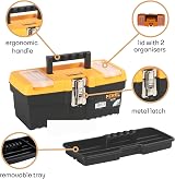 PEREL OM13M 13-Inch Toolbox Metal Latches Removable Tray Organizers view 5