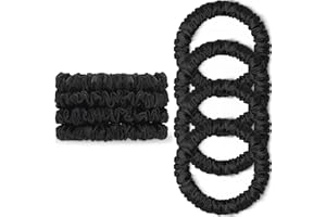 Scrunchies Hair Ties Silk Satin Scrunchy, WantGor Women 4PC Pure Mulberry Silk Skinny Elastic Scrunchies Hair Bands Bracelets