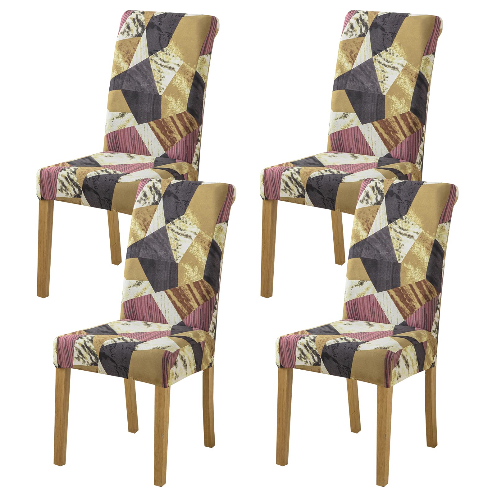 HZDHCLH Chair Covers Slipcovers 4/6 PCs Stretch Removable Washable Short Dining Chair Protector Cover Seat for Hotel,Dining Room,Ceremony (Follow heart,4 PCS)