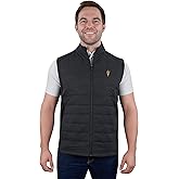 Vantage Apparel Men's NCAA Ninja Quilted Vest – Woven Front, Stretch Knit Back, Full-Zip with Covered Pockets