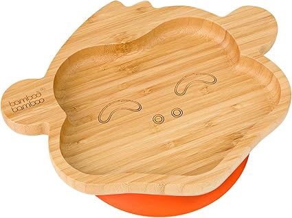 Assiette A Ventouse Pour Bebe Plat D Alimentation A Ventouse En Bambou Naturel En Forme De Tete De Renard Le Repas De Bebe Bebe Puericulture