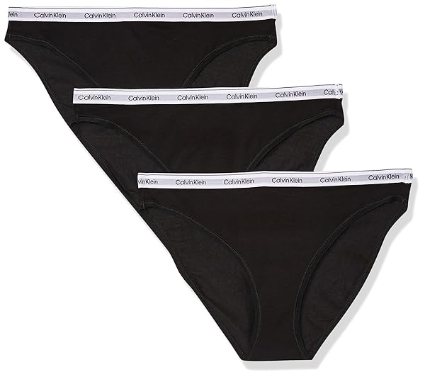 CALVIN KLEIN WOMEN’S MODERN LOGO BIKINI 3-PACK, BLACK/BLACK/BLACK,...