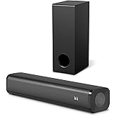 Wohome Sound Bar for Smart TV with Wired Subwoofers, 2.1 Channel Small TV Soundbar Speakers, Home Theater Surround Sound System, Bluetooth 5.3/ Optical/AUX Connectivity
