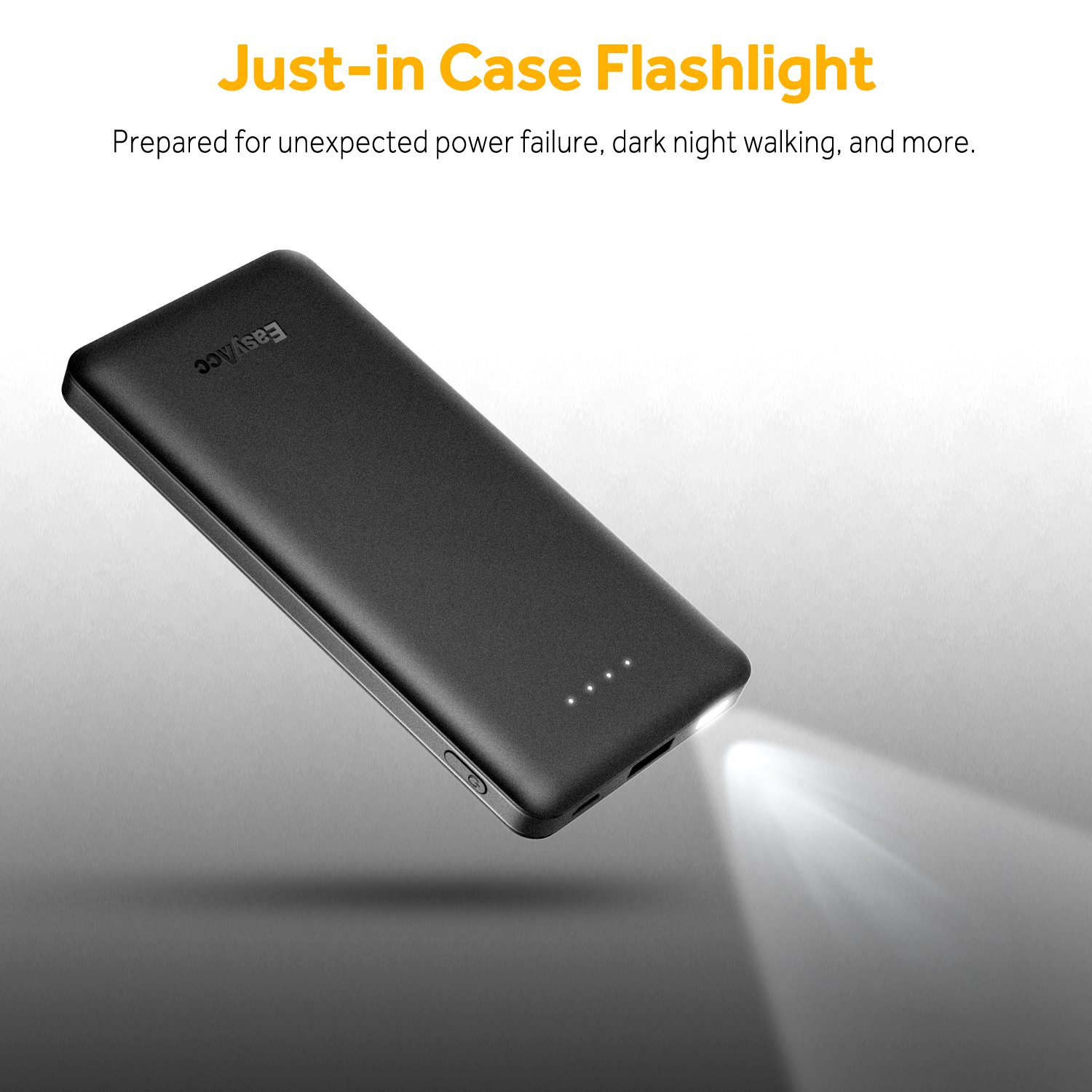 EasyAcc Slim 10000mAh Power Bank, QC Quick Charge 10000 Portable Charger, Ultra Compact External Battery, Lightweight Battery Pack for Android Apple iPhone X/8/7 plus, Samsung S8/S7, Note 8 and more