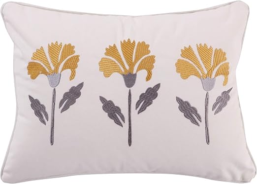 Amazon Com Levtex St Claire Embrd Flower Pillow Home Kitchen