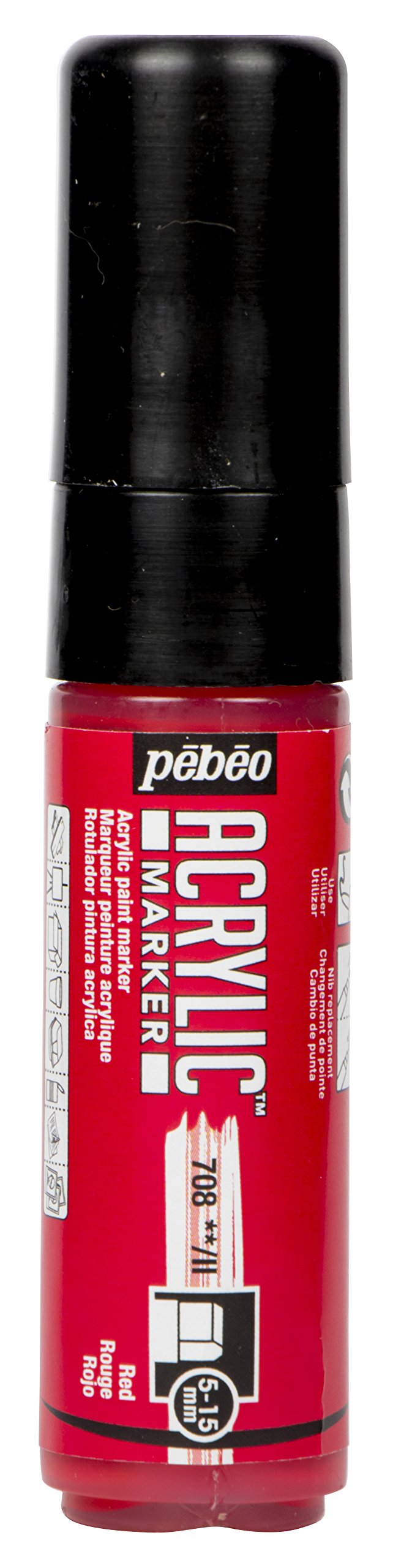 Pébéo 201708 Acrylic Marker 5-15 mm Red
