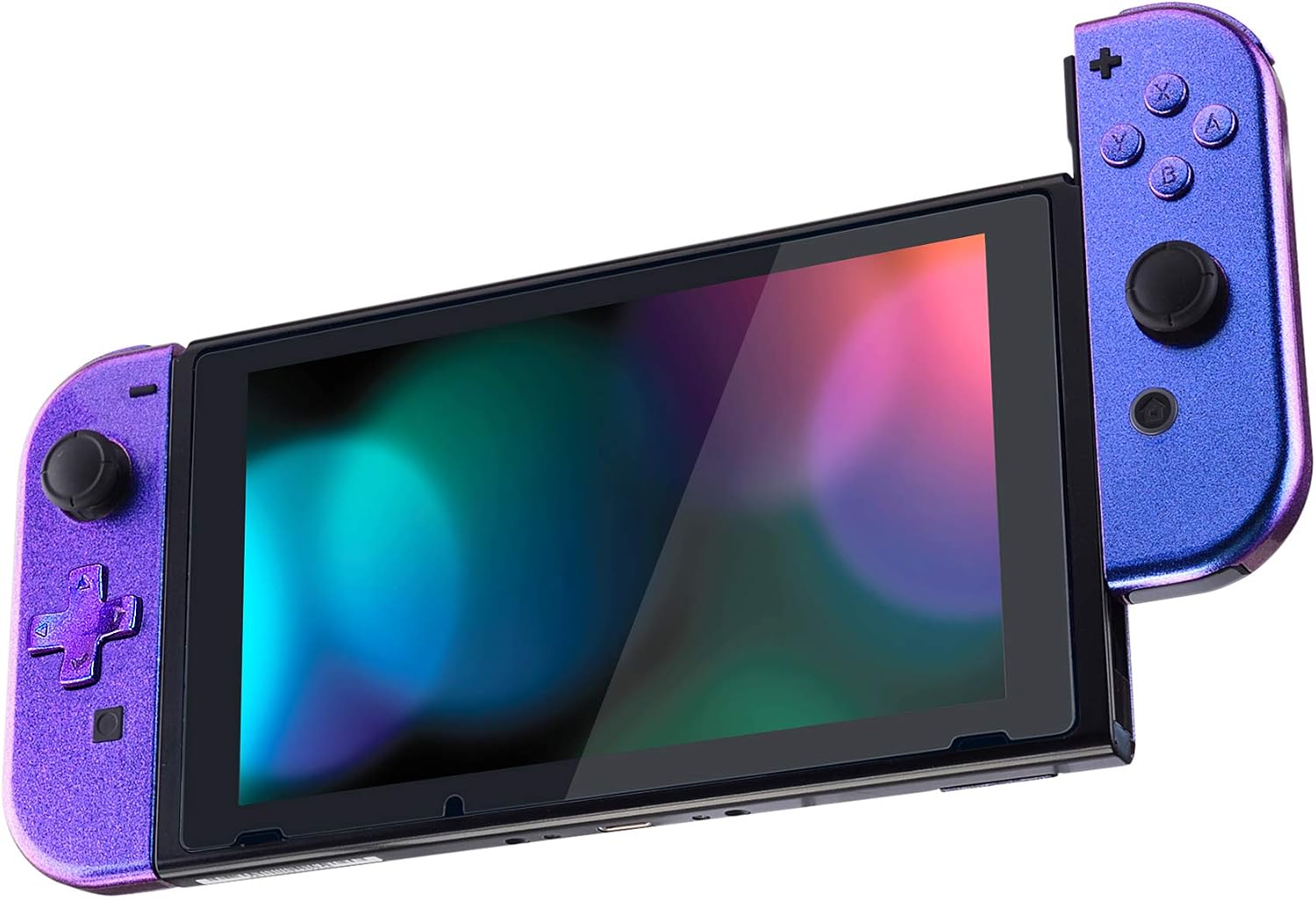eXtremeRate Chameleon Purple Blue Joy con Handheld Controller Housing (D-Pad Version) with Full Set Buttons - Image 5