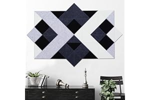 TUTMYREA 64 Pack Self-Adhesive Triangular Acoustic Panels,63x31.5inchs Sound Absorbing Panels, High Density Soundproof Wall Panels,Wall Decoration Sound Dampening Panels for Recording Studios,Home,and Office