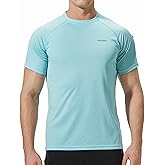 Pausel Men's Rash Guard Swim Shirts Short Sleeve UV Sun Protection Quick Dry UPF 50+ SPF Fishing Beach Water Shirt