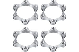 Skrfren 4 Pcs Bike Freewheel Threaded Hubs Disk Disc, Bicycle Disc Brake Rotor Adapter 6 Bolt Flange Hub Conversion 44mm/1.73 Inch Aluminum Alloy Threaded Freewheel Hubs Cycling Accessories