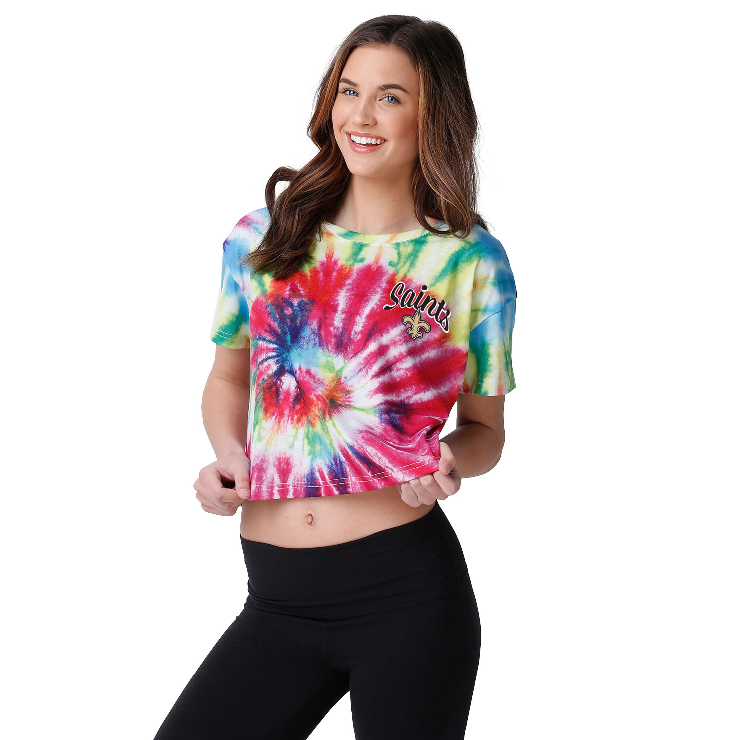 foco NFL Womens Pastel Tie-Dye Crop Top - M Image