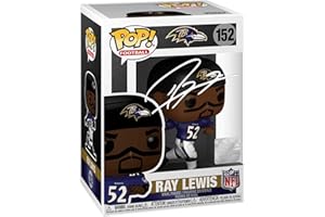 HOFSM.COM HALL OF FAME SPORTS MEMORABILIA Ray Lewis #152 Facsimile Signed Reprint Laser Autographed Funko POP! Football Baltimore Ravens Figurine with Protector Case