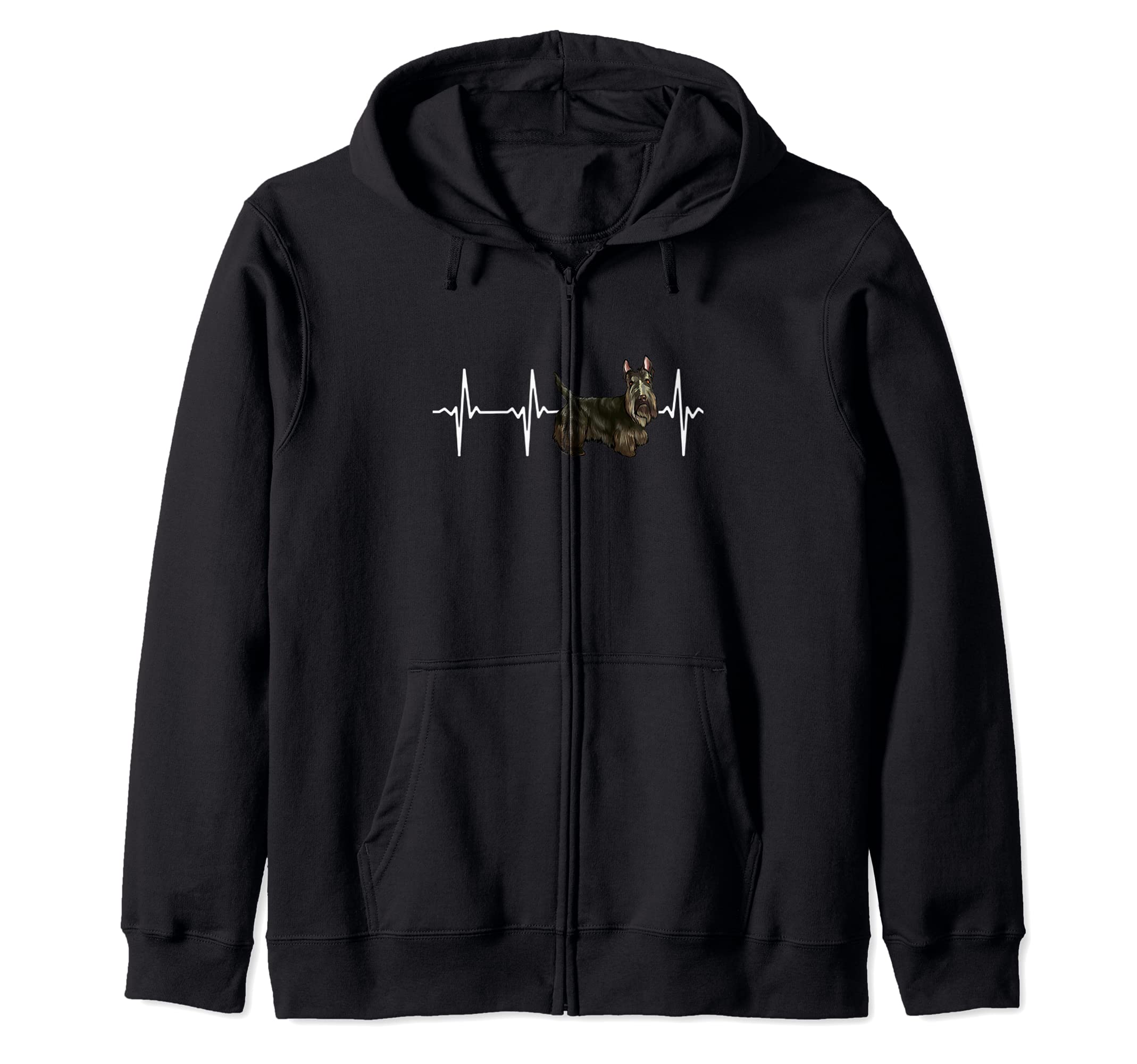 Scottish Terrier Heartbeat Love My Dog Zip Hoodie