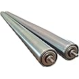 Heavy Duty Conveyor Rollers - Galvanized Steel Gravity Roller, 36" Between Frame 1.5" Diameter - Ideal for Assembly Areas & Distribution- Kayak, Tool, Woodworking Table - by Ultimation 2-Pack
