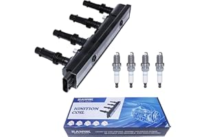 RAWOK Ignition Coil UF669 and 4 Double Iridium Spark Plugs 1675 Compatible With 2011-2015 Chevy Cruze Limited, 2012-2020 Soni