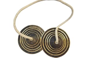 BHAVICREATION Brass Manjeera Manjira 3x3 inch Hand Cymbal Finger Cymbal for Puja Diwali Laxmi Puja