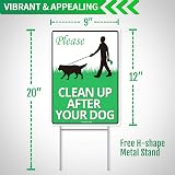 Anley Yard Sign No Pooping Dogs 12x9 with Metal H Stake Stand Outdoor view 2