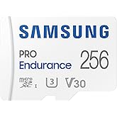 SAMSUNG PRO Endurance 256GB MicroSDXC Memory Card with Adapter for Dash Cam, Body Cam, and Security Camera, Class 10, U3, V30