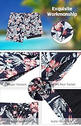 Biwisy Mens Swim Trunks with Compression Liner