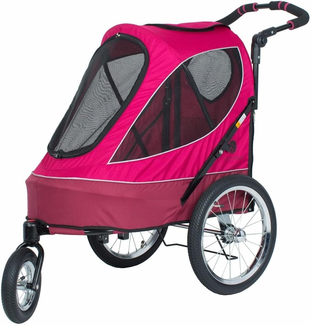 PETIQUE All Terrain Jogger-Blazin' Berry Pet Stroller, Blazin' Berry, One Size (JG01100103) : Pet Supplies