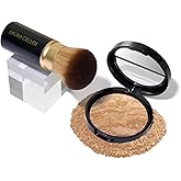 LAURA GELLER NEW YORK Get Glowing Kit (2pc): Baked Balance-n-Glow Illuminating Powder Foundation, Golden Medium + Airbrush Kabuki Makeup Brush