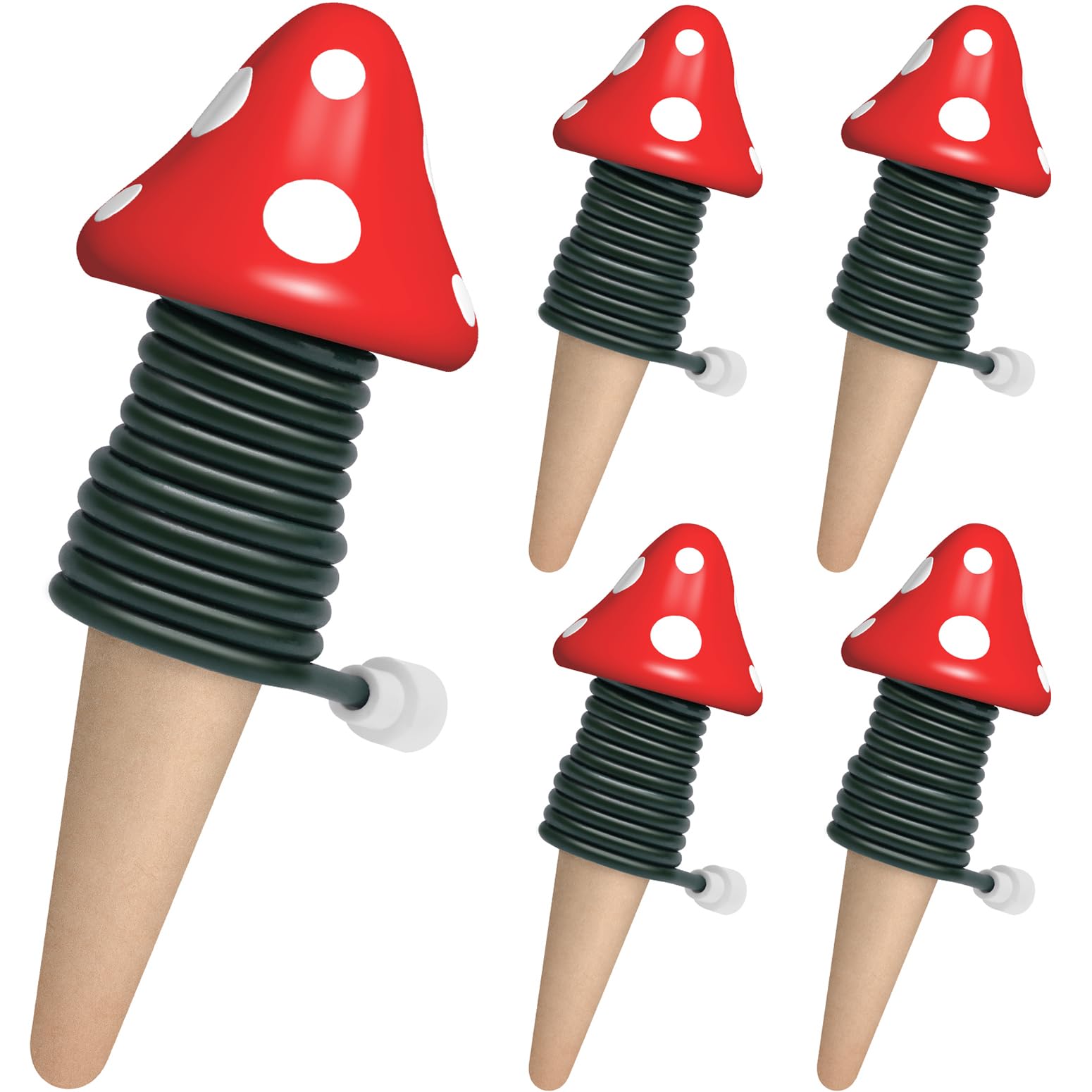 Photo 1 of BYDOLL Plant Self-Watering Stakes Automatic Watering Terracotta Spikes for Indoor Outdoor Plants,Houseplant Mushroom Insert Devices for Vacation use,Bonsai Drip Irrigation System (5 Pack)