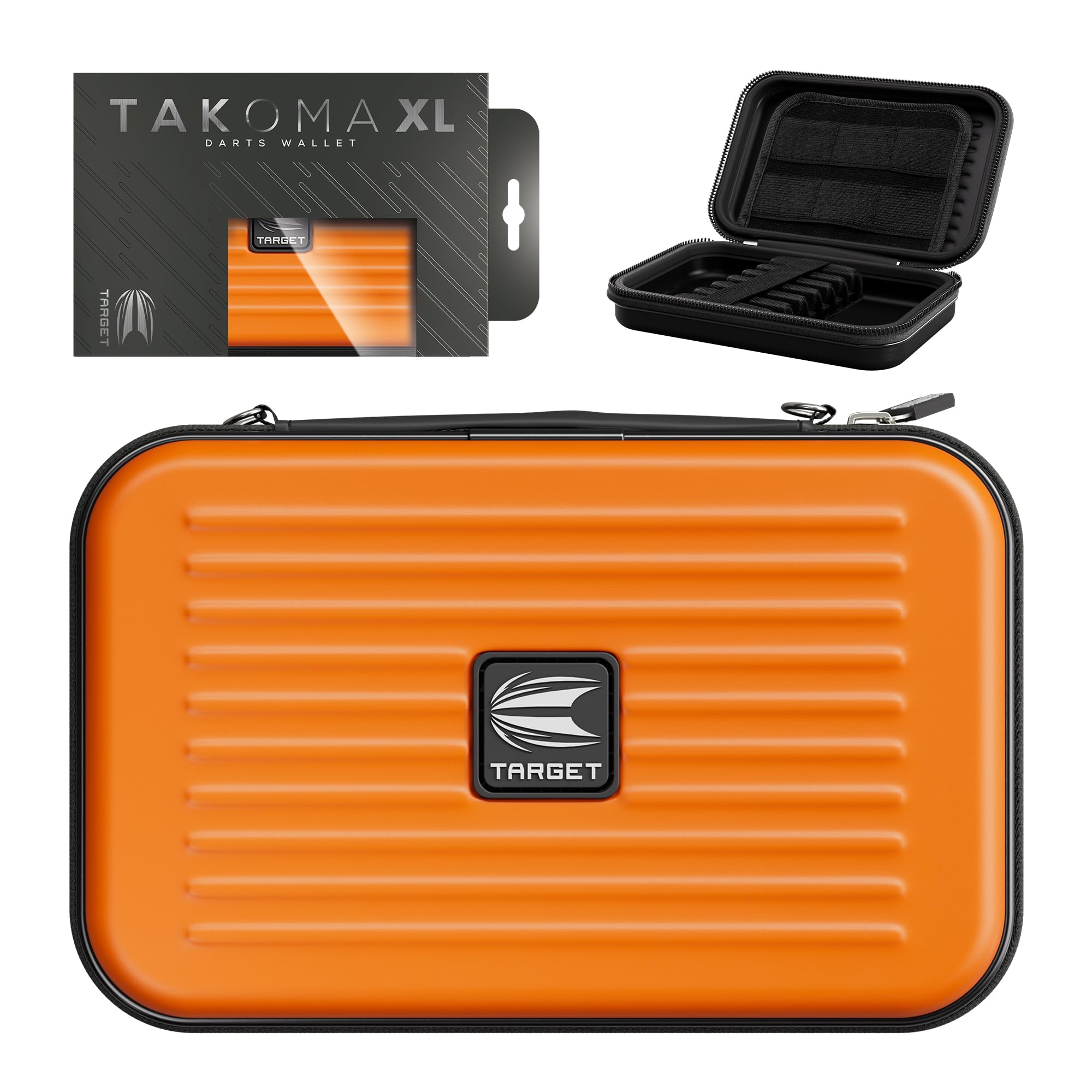 Target Darts Takoma XL Darts Wallet, Orange - Darts Case Holds 6 Darts, Protective EVA Dart Holder with Double Zip Lock Inner Pouches - Professional Darts Accessories