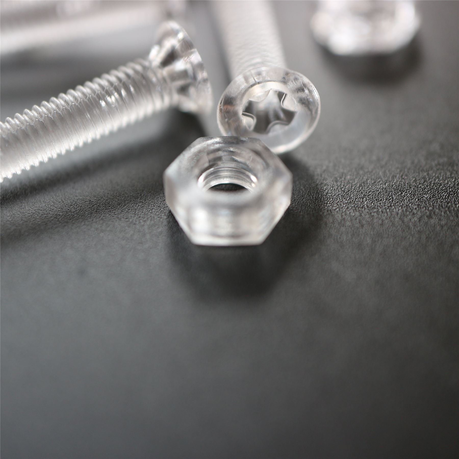 50 x Crosshead Countersunk Screws Nuts and Bolts, Transparent Clear Plastic Acrylic, M3 x 20mm - Acrylic Plastic Screws
