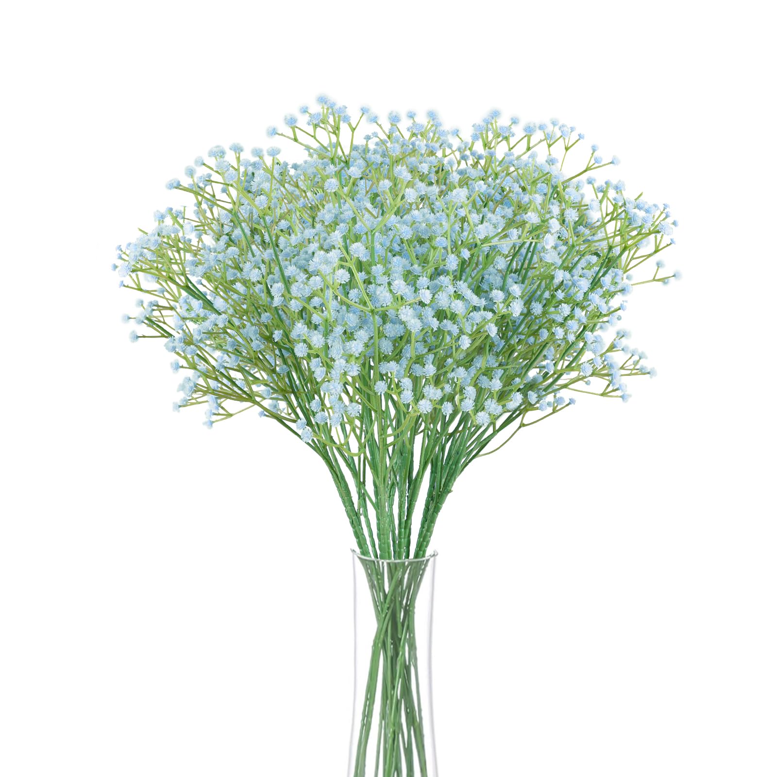 N&T NIETING Gypsophila Artificial Flowers, Baby Breath Flowers Artificial 10Pcs Fake Gypsophila for DIY Wedding Bouquet Party Table Centerpieces Flower Arrangements and Home Decor(Blue,62cm)