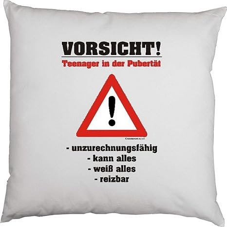 Funny Couch Cushions With Stuffing Caution Teenager In Puberty