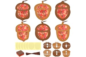 Chiisong 24 Sets Fall Acorn Crafts Kit DIY Tissue Paper Sign Crafts for Back to School Fall Harvest Thanksgiving Religious Christian Party Fun Home Actives