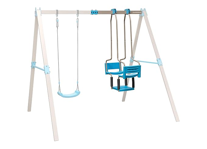 HUDORA 64026 Vario Ergänzungsmodul Gondel individuell konfigurierbare Garten-Schaukel, beige/blau