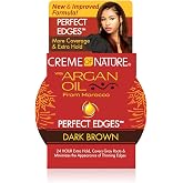 Creme of Nature Argan Oil From Morocco Perfect Edges, Dark Brown, 2.25 oz | Dark brown edge control gel that tames edges and smooths flyaways with firm, long-lasting 24-hour hold. Made with argan oil.