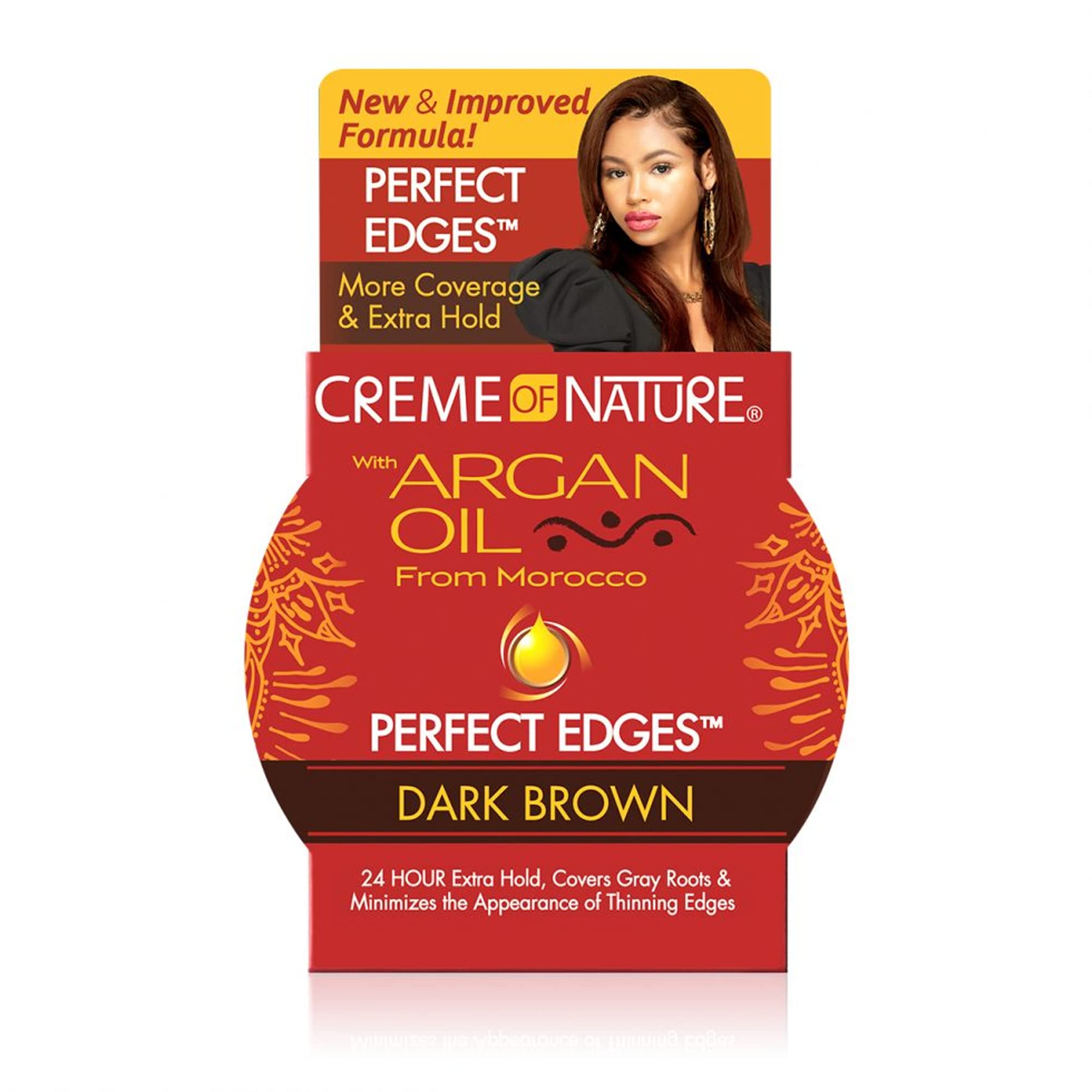 Crème of Nature Moroccan Argan Oil Perfect Edges Dark Brown 64g