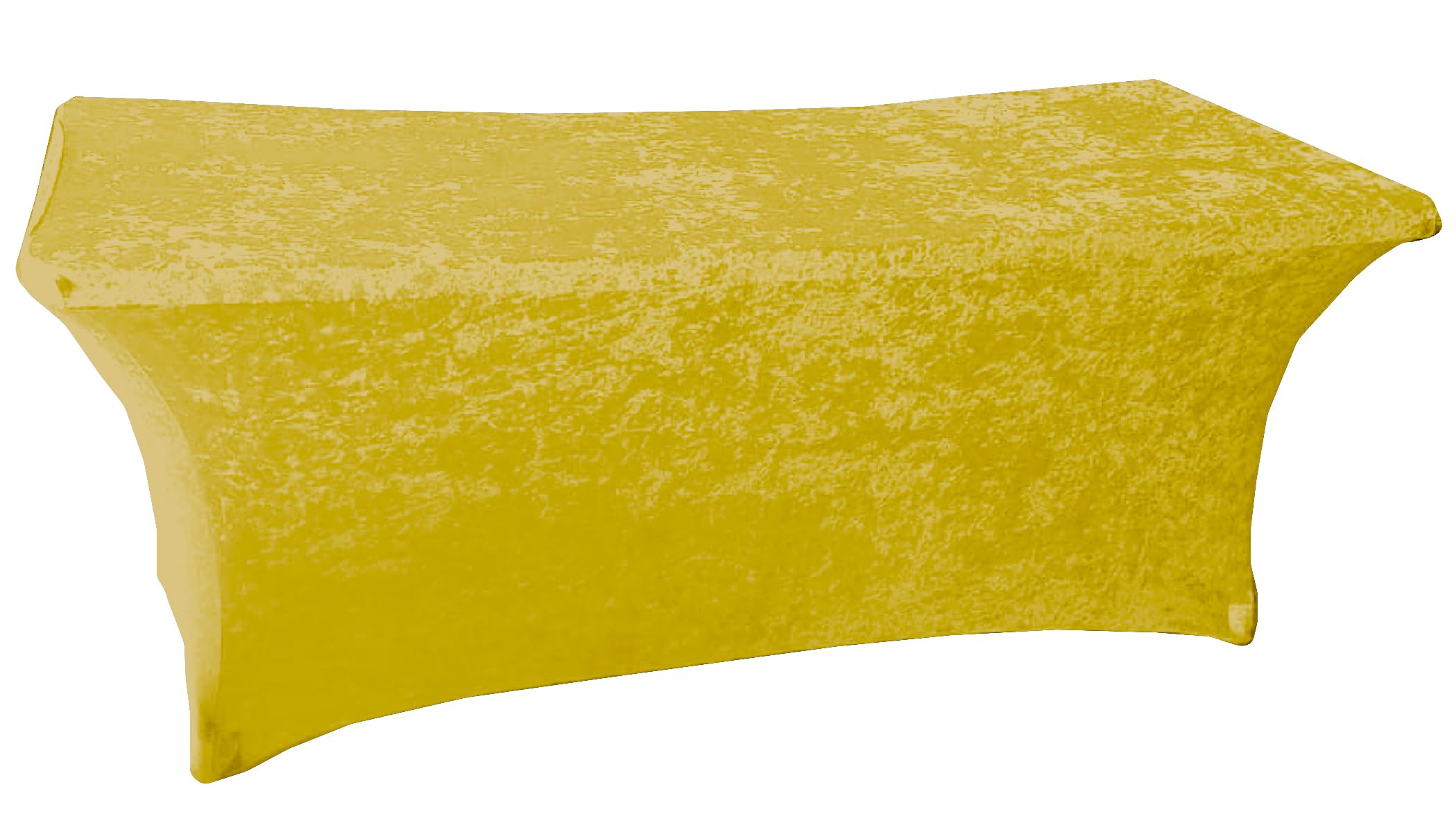Crushed Velvet Stretch Tablecloth for 6ft Rectangular Tabls (183 x 75 x 75 cm) stretch velour (Gold/Yellow)