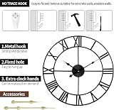 Mee 2ou Wall Clock 40cm Non-Ticking Vintage Silent 16 Inch Roman Numerals view 7