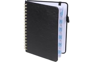 HOMOBABE Refillable Address Book Binder with Alphabetical Tabs and Pen Holder Portable Planner Notebook for