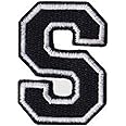 Alphabet Letter Patches A to Z | Iron On | Sew On | Applique | Embroidered | DIY | Varsity Lettering for Names | ABCDEFGHIJKLMNOPQRSTUVWXYZ (S)