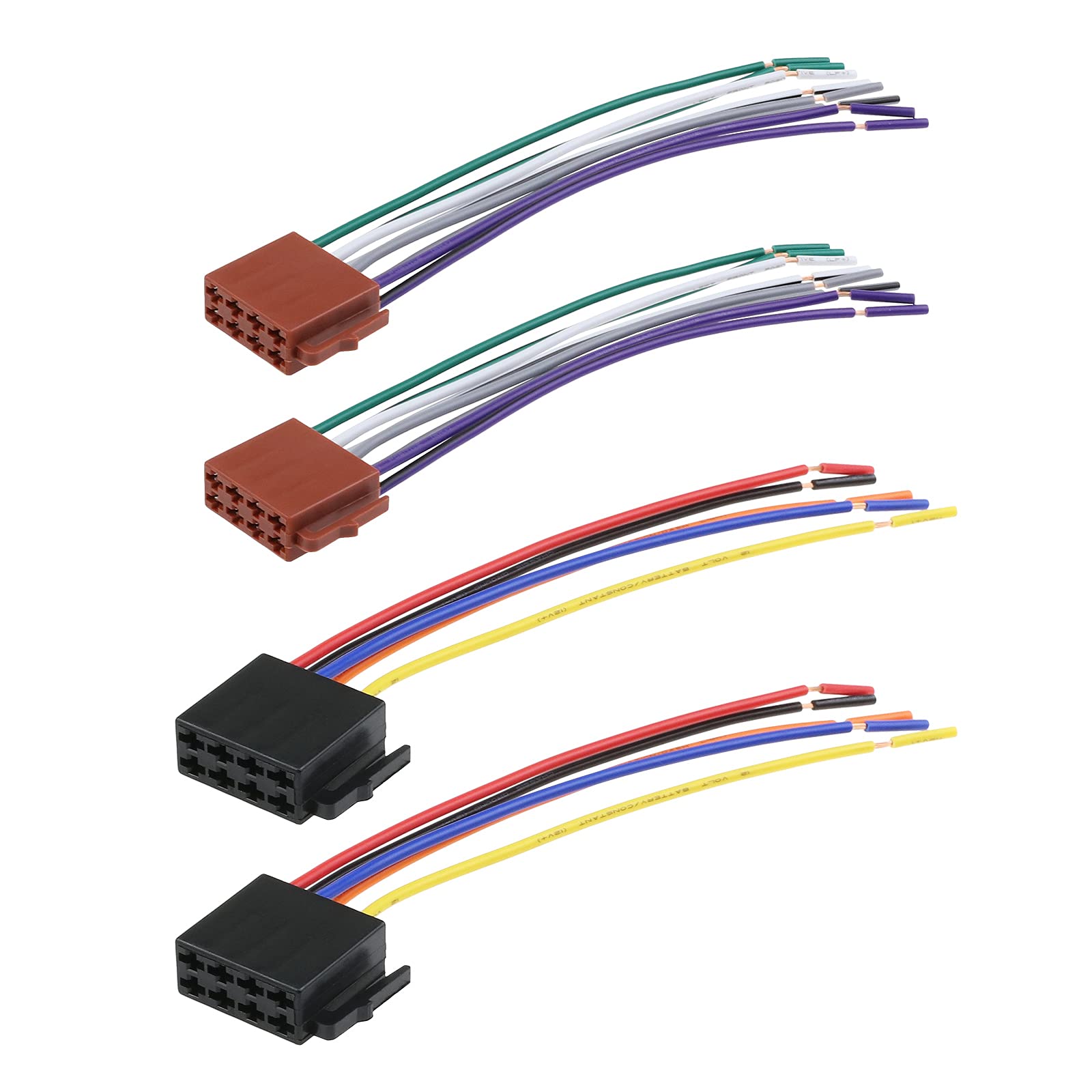 ECSiNG 2 Set 16 Pin to ISO Adapter Cable Socket Car Stereo Radio CD Player Receiver Replacement Wire Harness Cable Compatible with VW Peugeot Citroen 308 Sega RD9