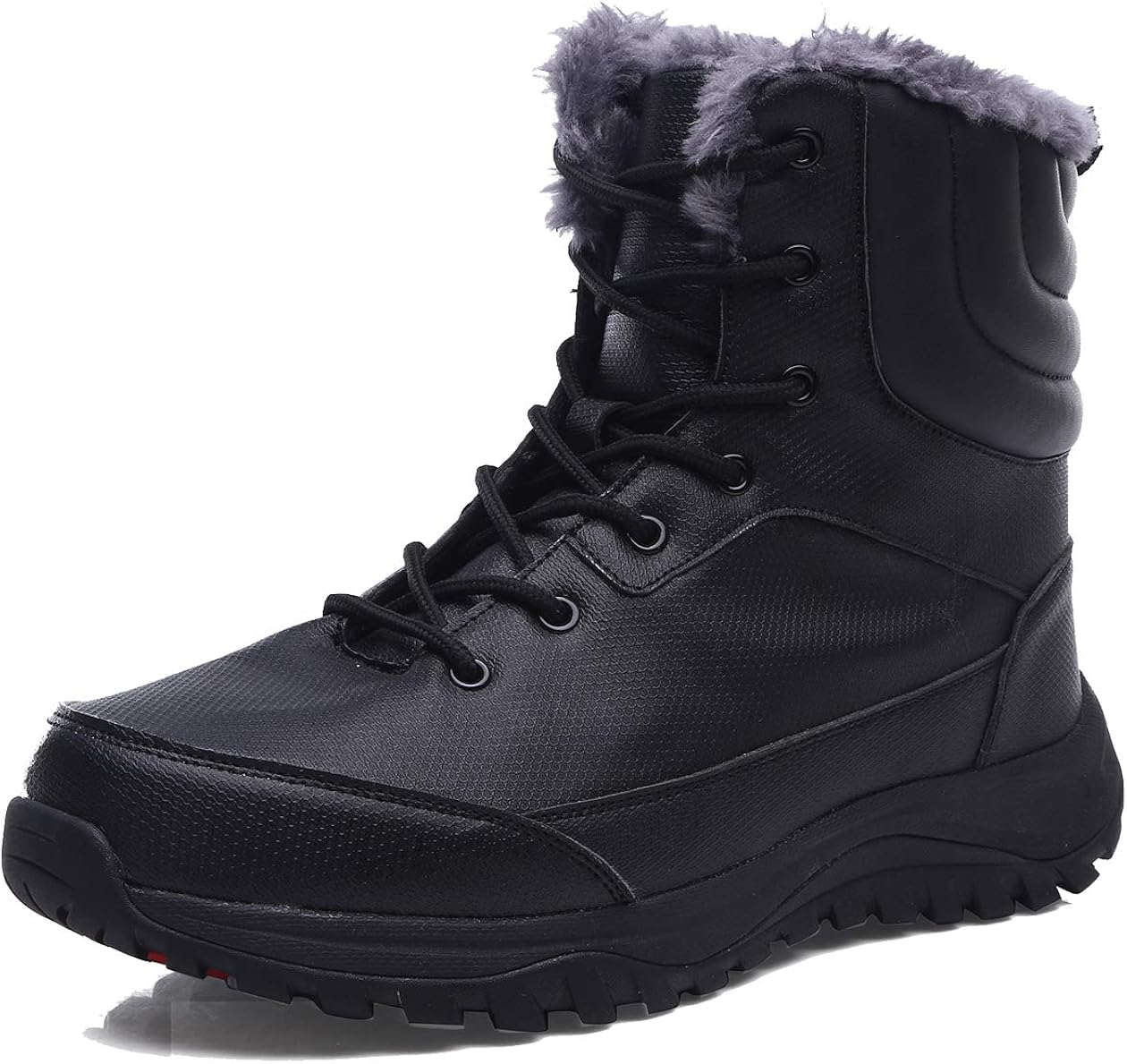 JXpxbao Winterstiefel Für Herren - Wasserdichte Wanderstiefel Mit Pelzfutter Für Kalte Tage