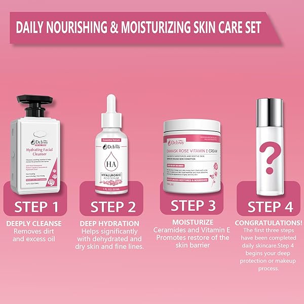 DEBAIY DAMASCUS ROSE VITAMIN E HYDRATION CREAM – GENTLE MOISTURIZER FOR FACE AND BODY AND HAND (19FL.OZ)