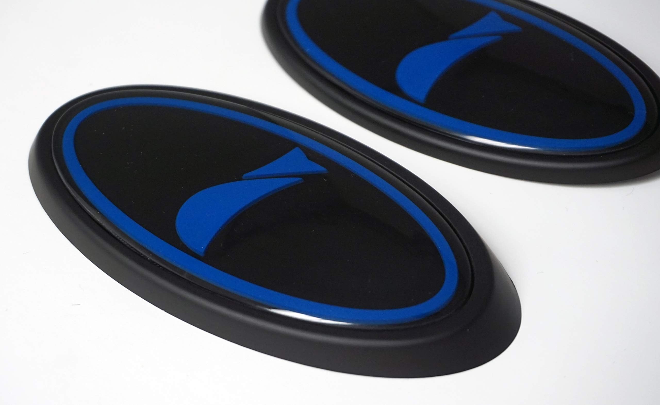 Front & Rear Glossy International Badge Emblem For 2011-Up Compatible with Subaru Impreza Models (Blue, Matte Border)